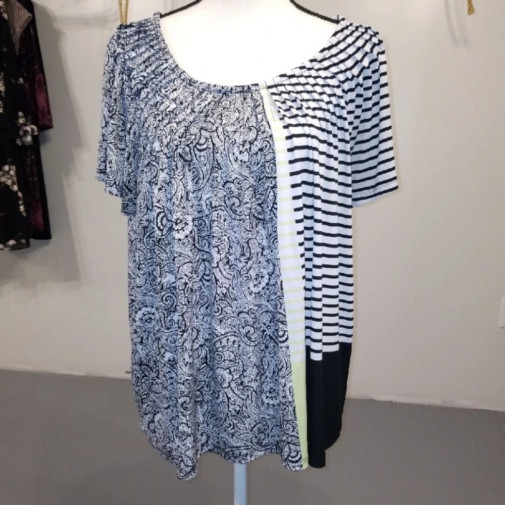 Style & Co Black White Top